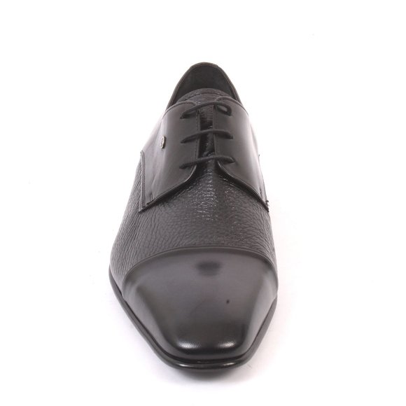 ROBERTO SERPENTINI 28402 Black Leather Lace-Up Classic Shoes